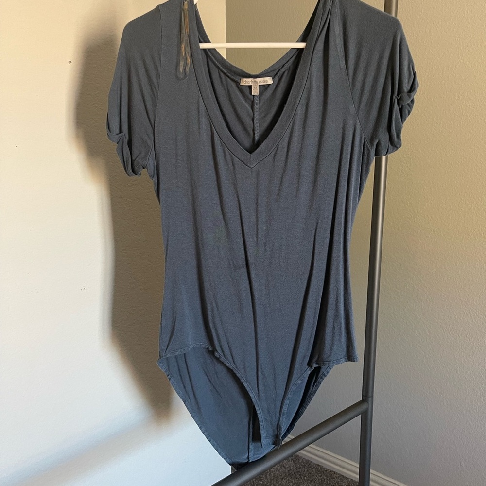 Charlotte Russe Blue fitted vneck